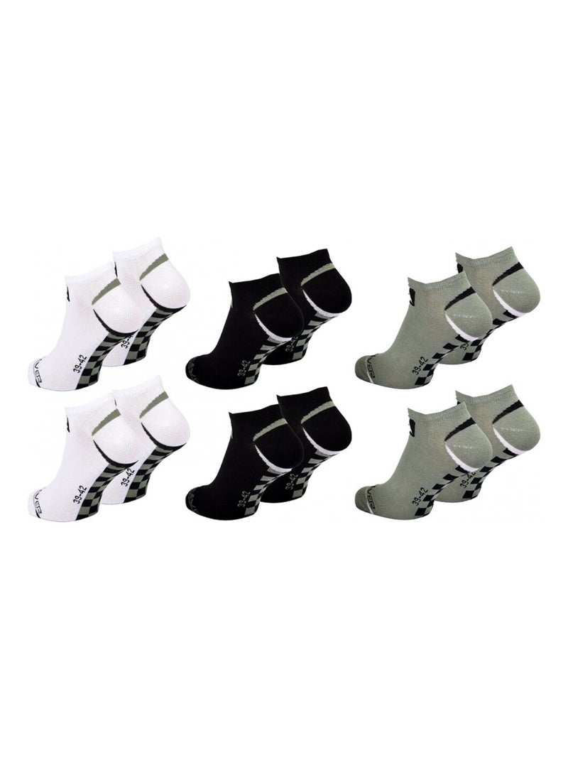 Chaussettes QUIKSILVER SNEAKER - Pack de 6 Blanc / Noir / Vert - Kiabi