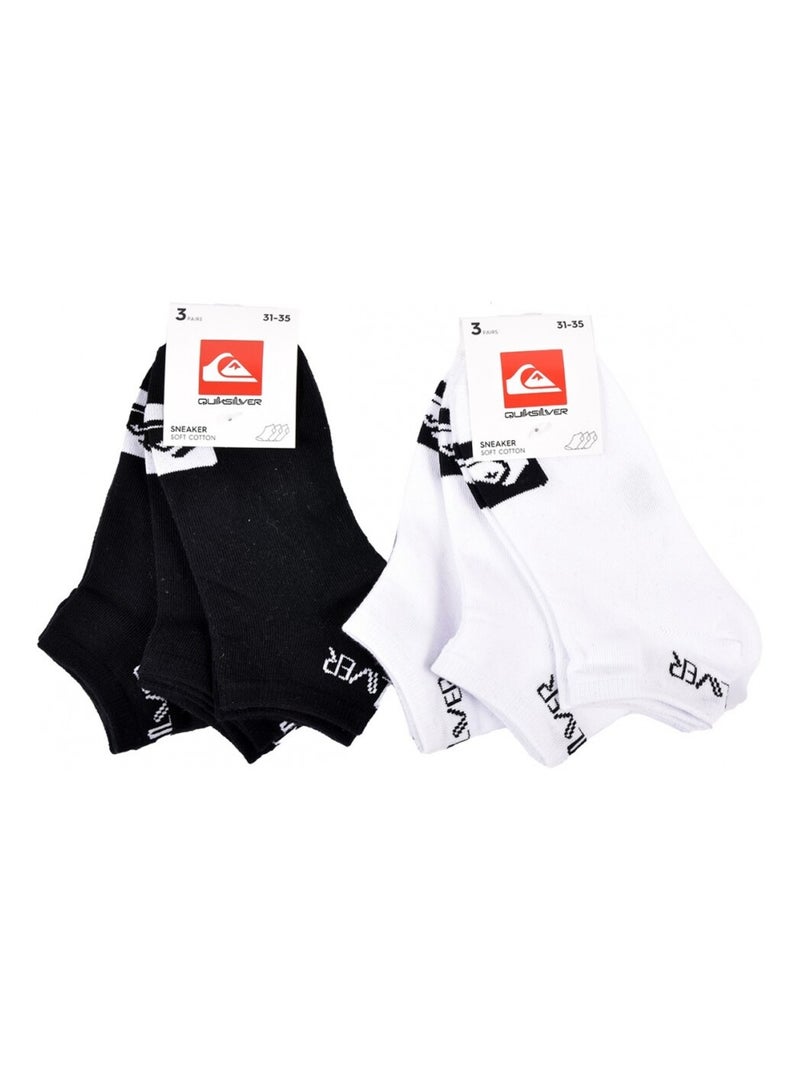 Chaussettes QUIKSILVER SNEAKER - Pack de 6 Blanc Vert - Kiabi