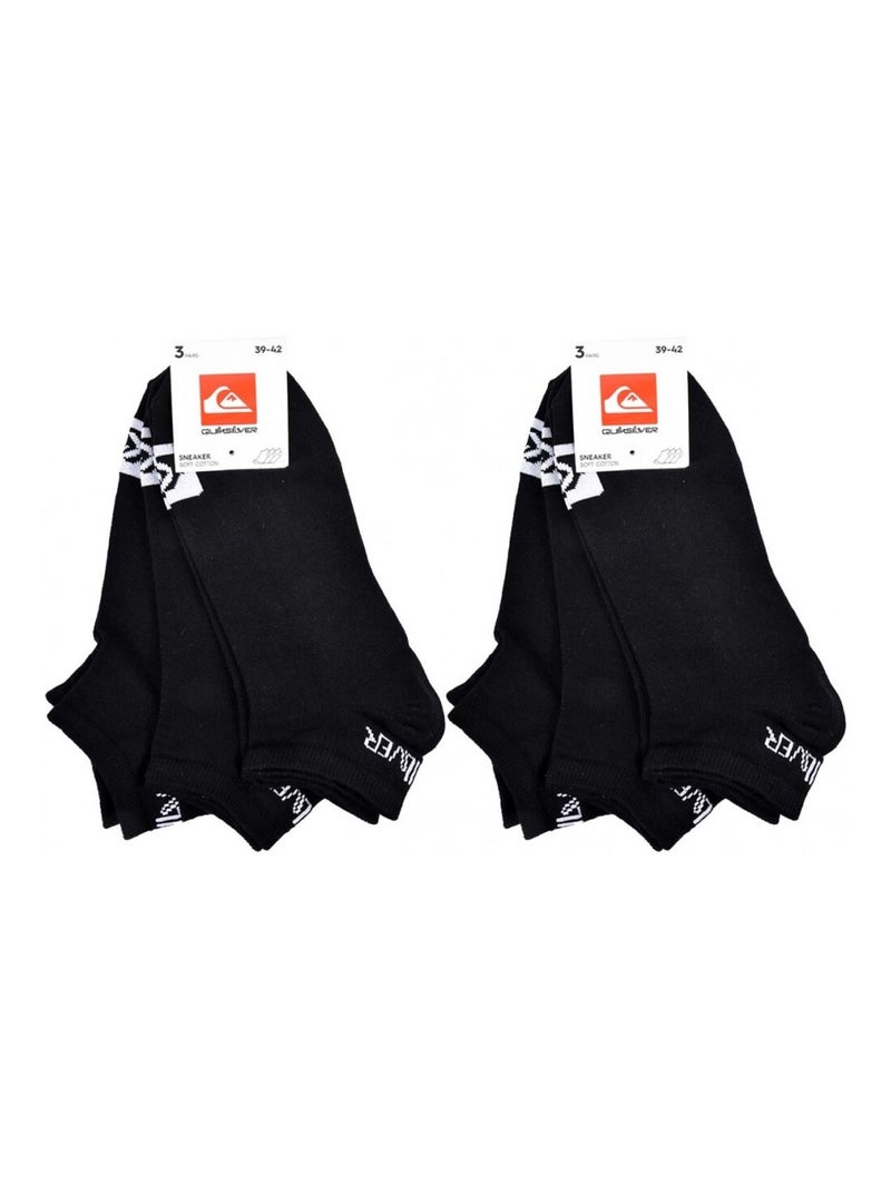 Chaussettes QUIKSILVER SNEAKER - Pack de 6 Noir - Kiabi