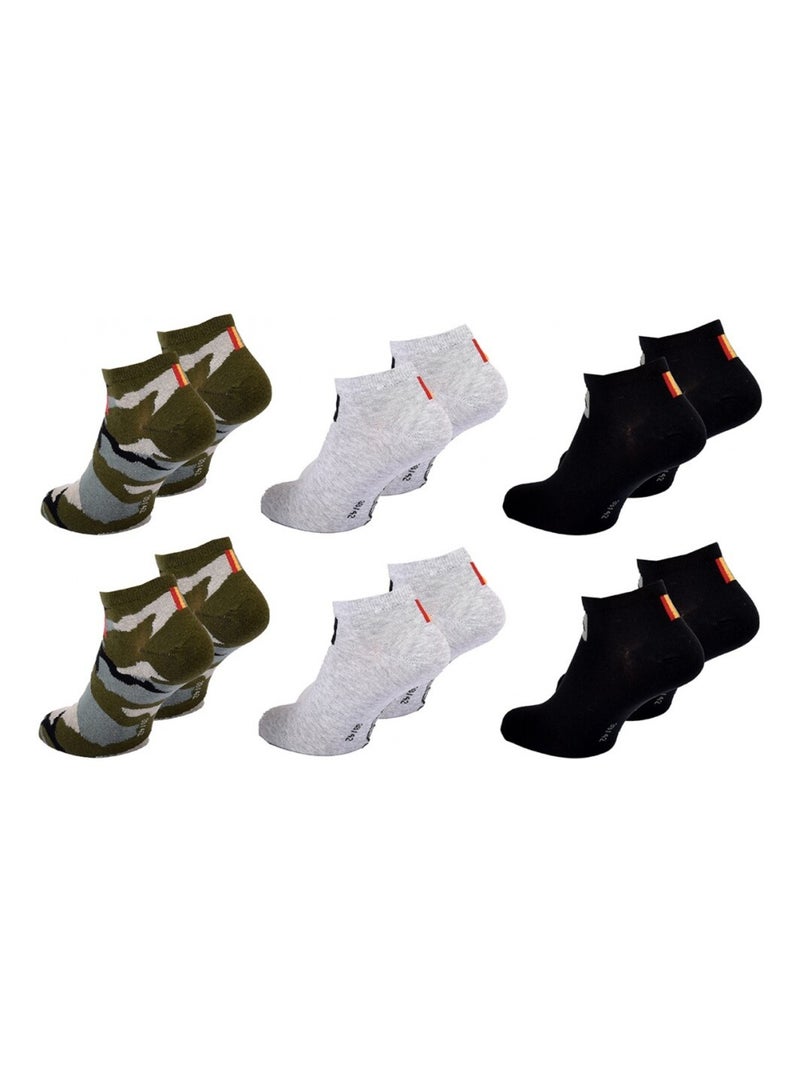 Chaussettes QUIKSILVER SNEAKER - Pack de 6 Noir Vert clair Blanc - Kiabi
