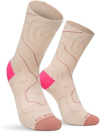 Chaussettes randonnée légères mi-mollet homme et femme gr3 sand