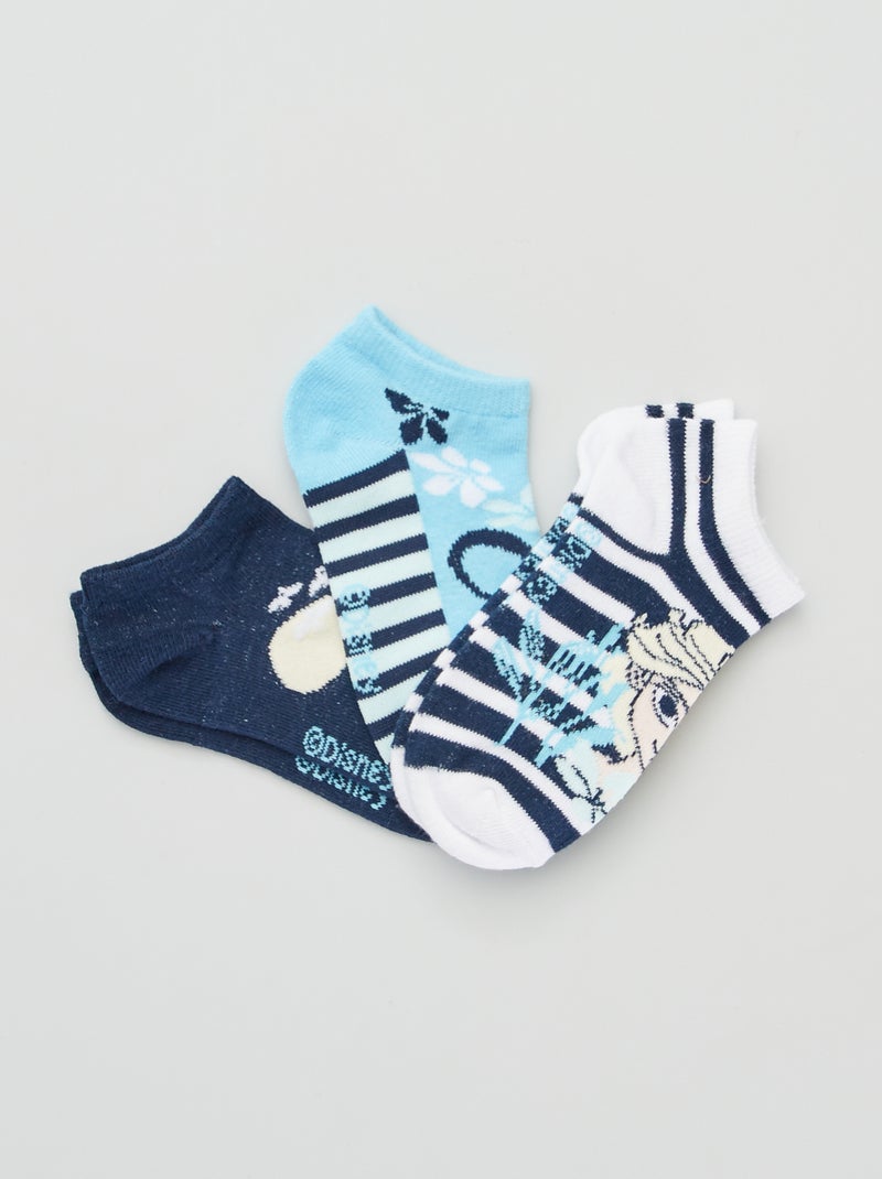 Chaussettes 'Reine des Neiges' - Lot de 3 bleu marine - Kiabi