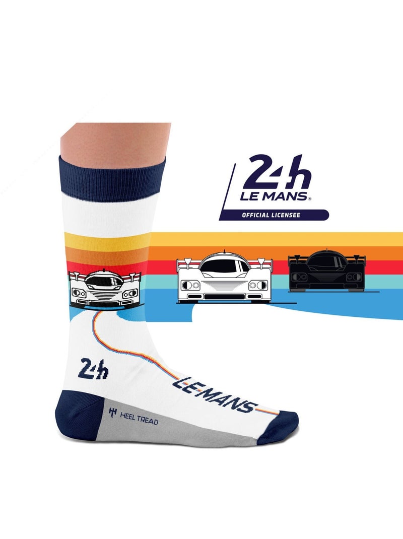 Chaussettes Retro Racer des 24H du Mans Blanc - Kiabi