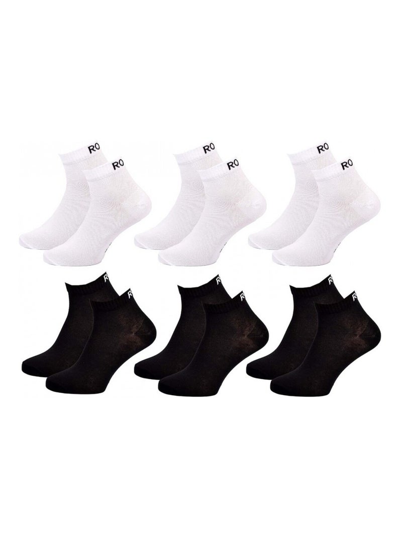 Chaussettes ROXY QUARTER - Pack de 6 Blanc Noir - Kiabi