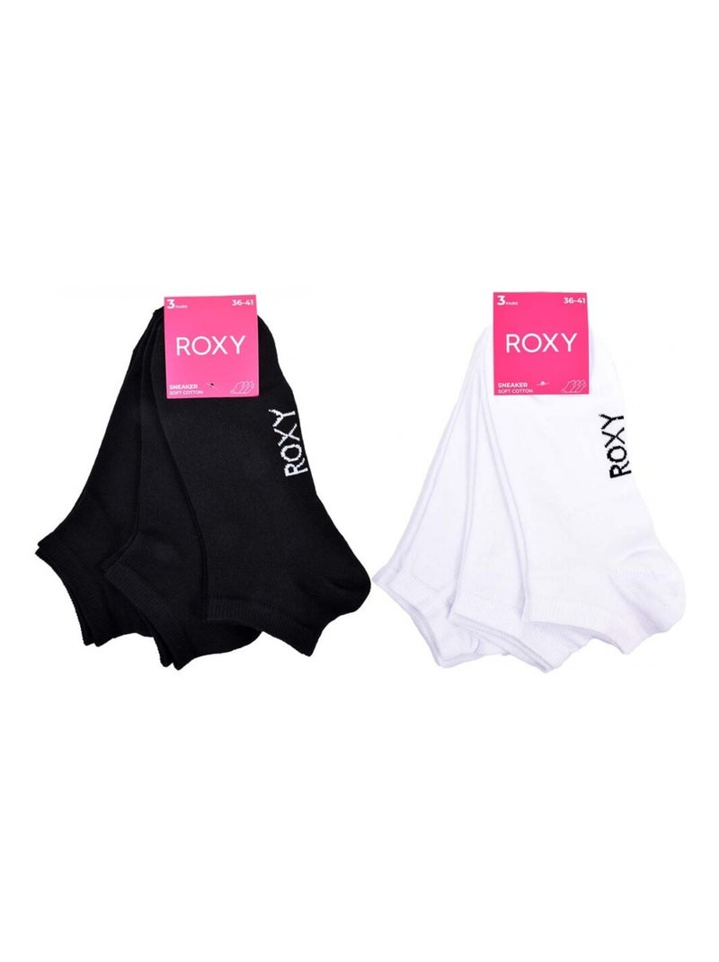 Chaussettes ROXY SNEAKER - Pack de 6 Blanc Noir - Kiabi