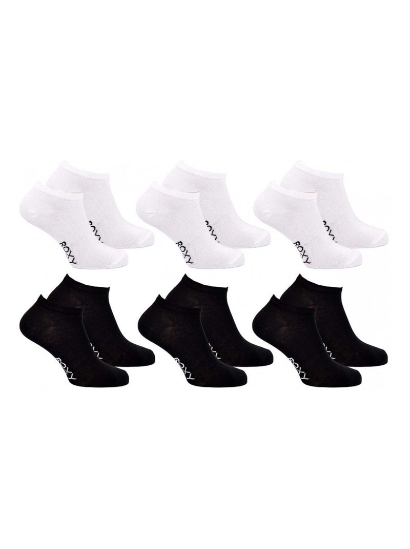 Chaussettes ROXY SNEAKER - Pack de 6 Blanc Noir - Kiabi