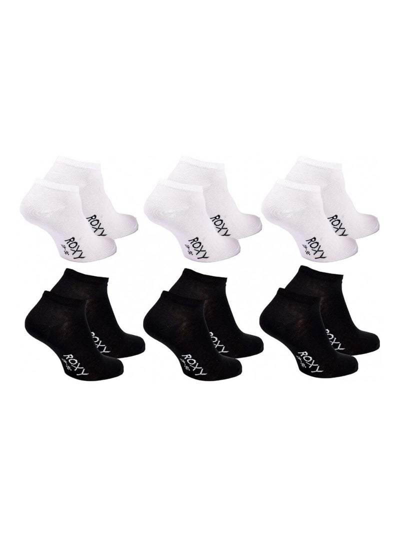 Chaussettes ROXY SNEAKER - Pack de 6 Blanc Noir - Kiabi