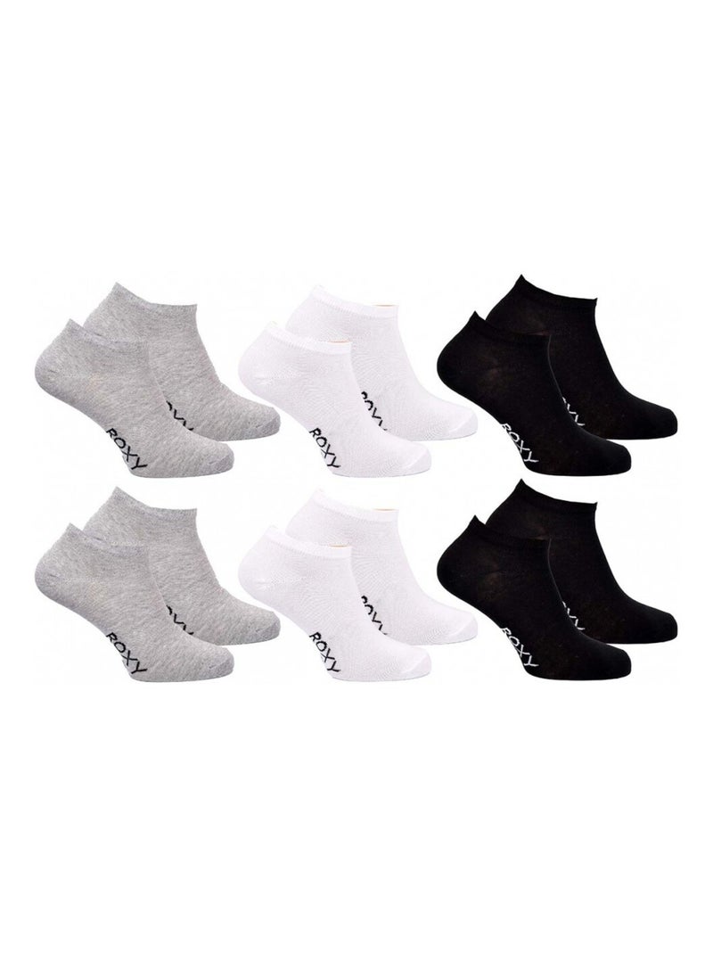 Chaussettes ROXY SNEAKER - Pack de 6 Gris Blanc Noir - Kiabi