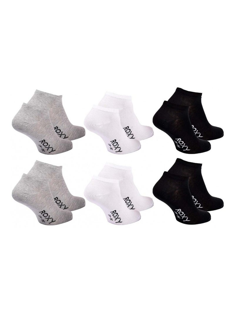 Chaussettes ROXY SNEAKER - Pack de 6 Gris Blanc Noir - Kiabi