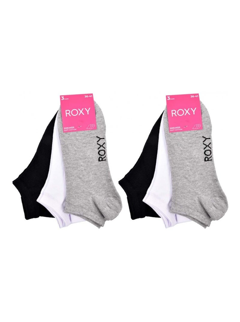 Chaussettes ROXY SNEAKER - Pack de 6 Gris Blanc Noir - Kiabi