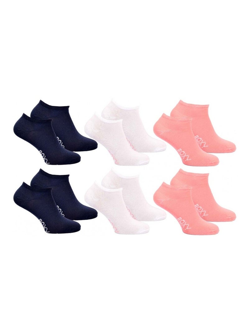 Chaussettes ROXY SNEAKER - Pack de 6 Noir Rose Blanc - Kiabi