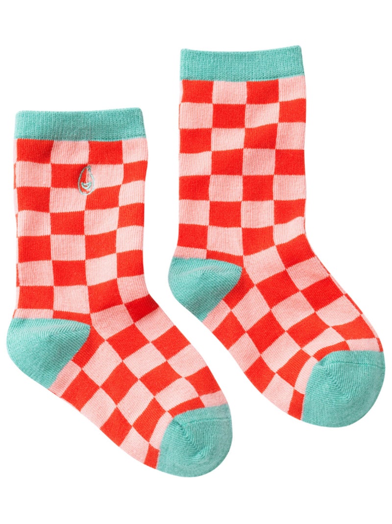 Chaussettes sans couture damier Rouge - Kiabi