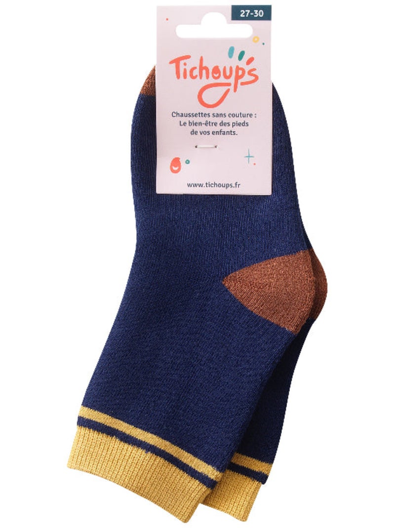Chaussettes sans couture unies Bleu - Kiabi