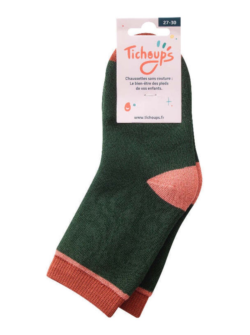 Chaussettes sans couture unies Vert - Kiabi