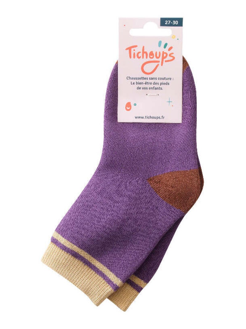 Chaussettes sans couture unies Violet - Kiabi