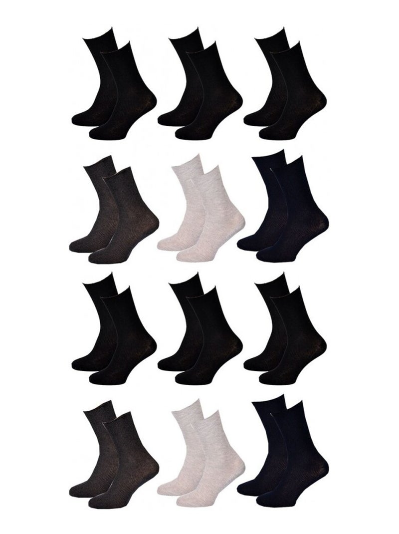 Chaussettes sans élastique femme Spécial Jambes sensibles - Pack de 12 Noir Gris anthracite Bleu - Kiabi