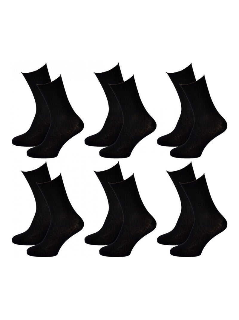 Chaussettes sans élastique femme Spécial Jambes sensibles - Pack de 6 Noir - Kiabi