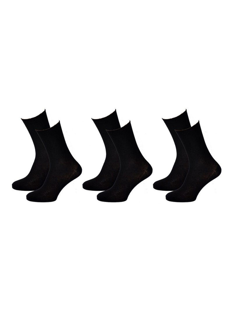 Chaussettes sans élastique femme Spécial Jambes sensibles - Pack de 6 Noir - Kiabi