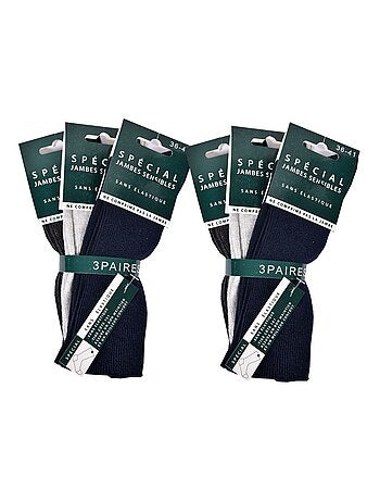 Chaussettes sans élastique femme Spécial Jambes sensibles - Pack de 6