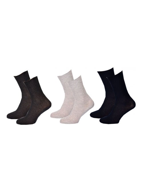 Chaussettes sans élastique femme Spécial Jambes sensibles - Pack de 6 - Kiabi