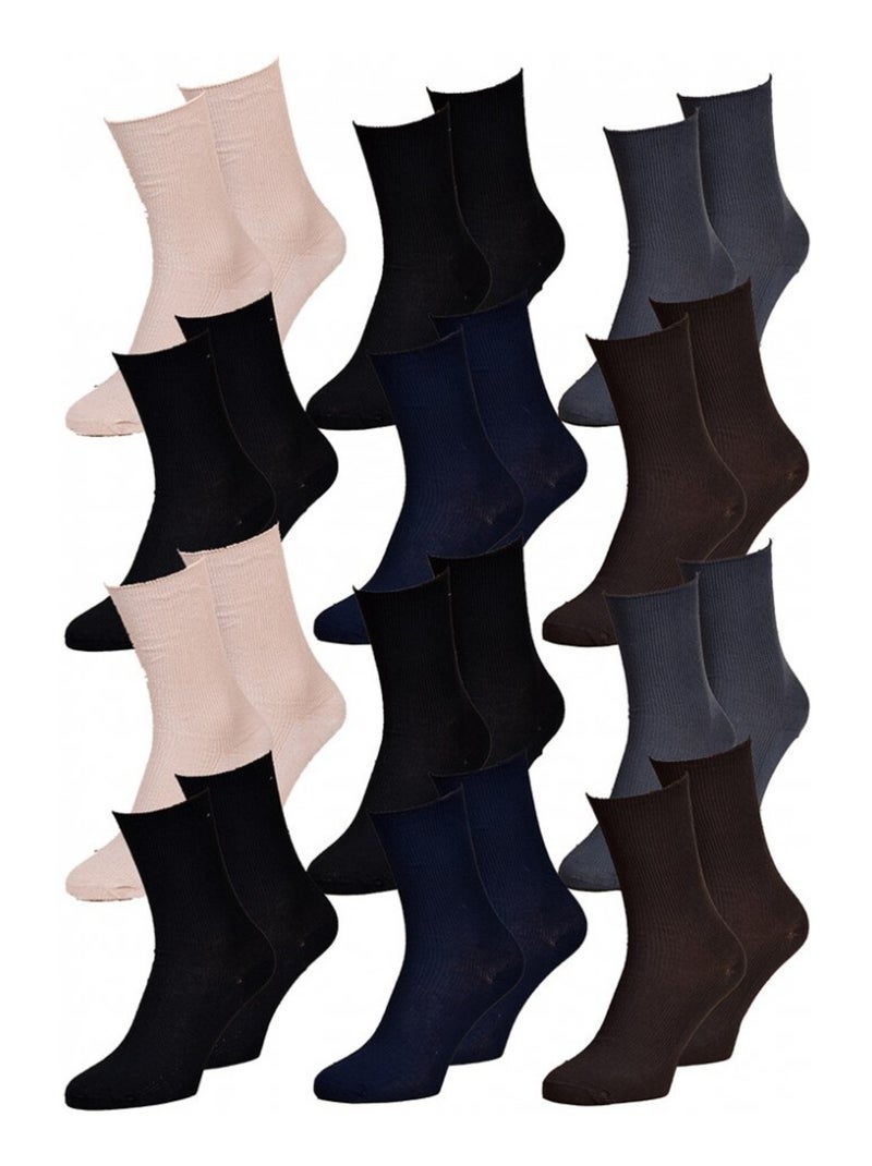 Chaussettes sans élastique homme Spécial Jambes sensibles - Pack de 12 Multicolore - Kiabi
