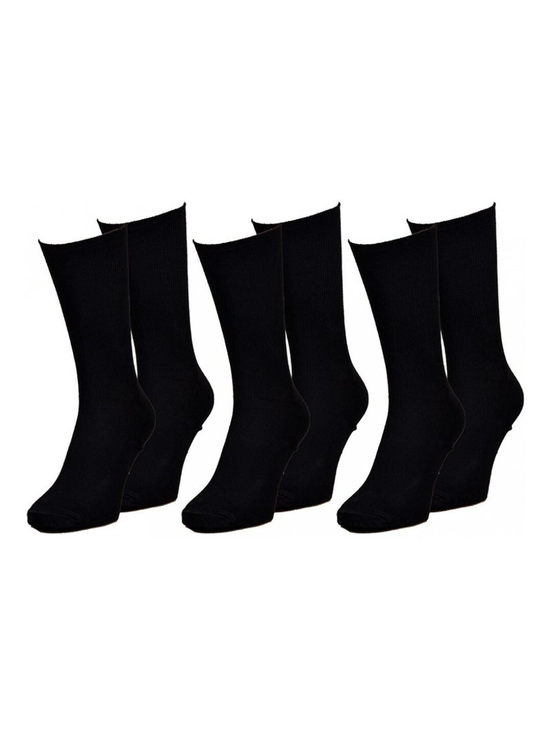 Chaussettes sans élastique homme Spécial Jambes sensibles - Pack de 3 Noir - Kiabi