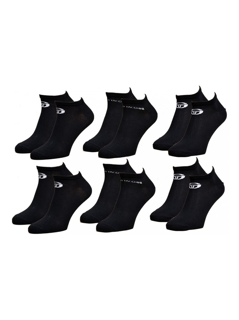 Chaussettes Sergio Tacchini - Pack de 6 Noir - Kiabi