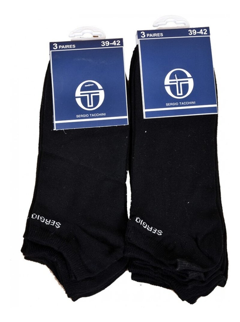 Chaussettes Sergio Tacchini - Pack de 6 Noir - Kiabi