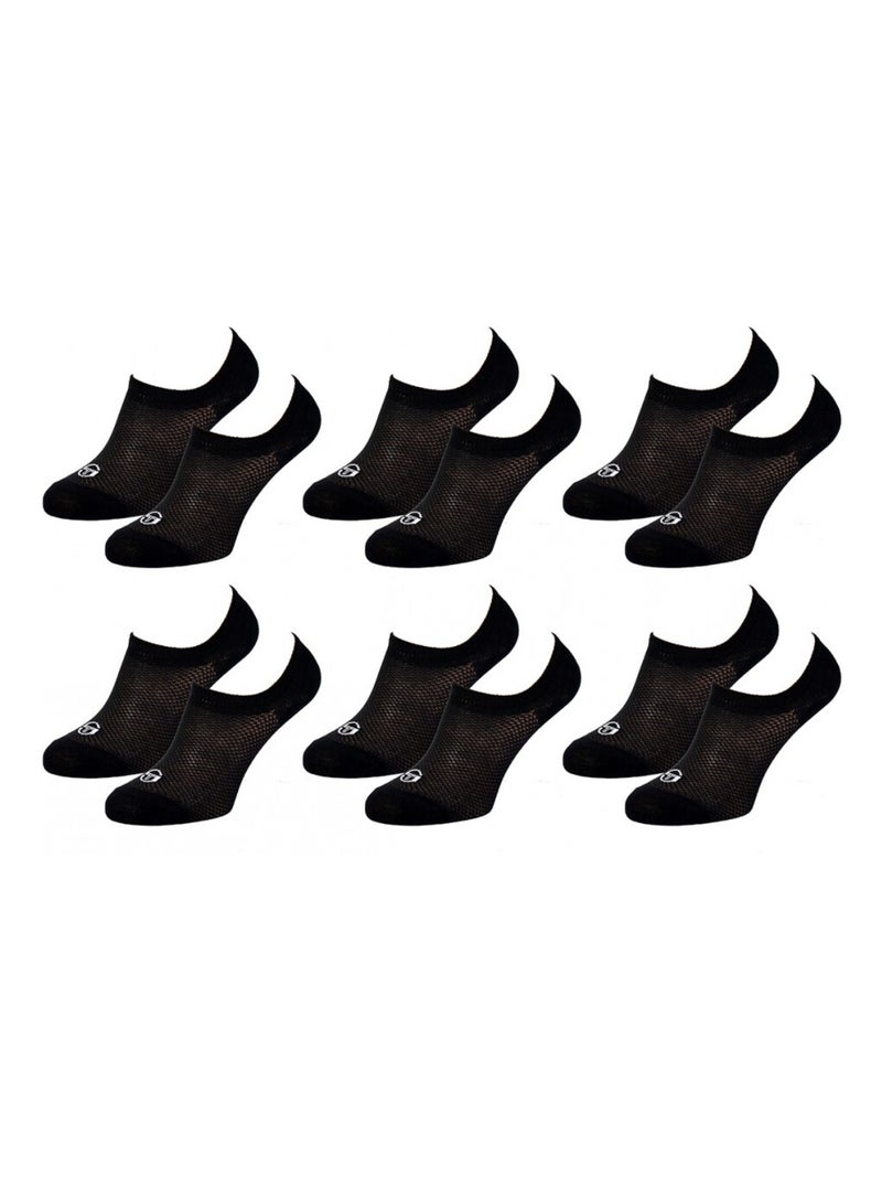 Chaussettes Sergio Tacchini - Pack de 6 Noir - Kiabi