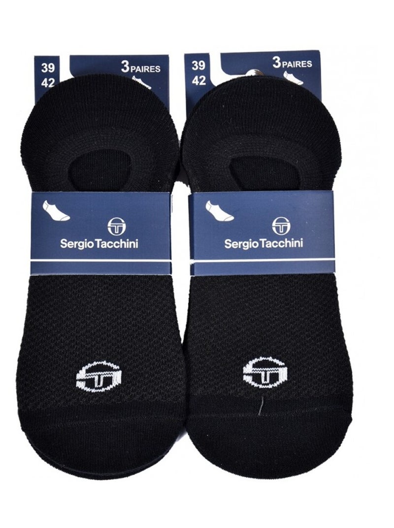 Chaussettes Sergio Tacchini - Pack de 6 Noir - Kiabi