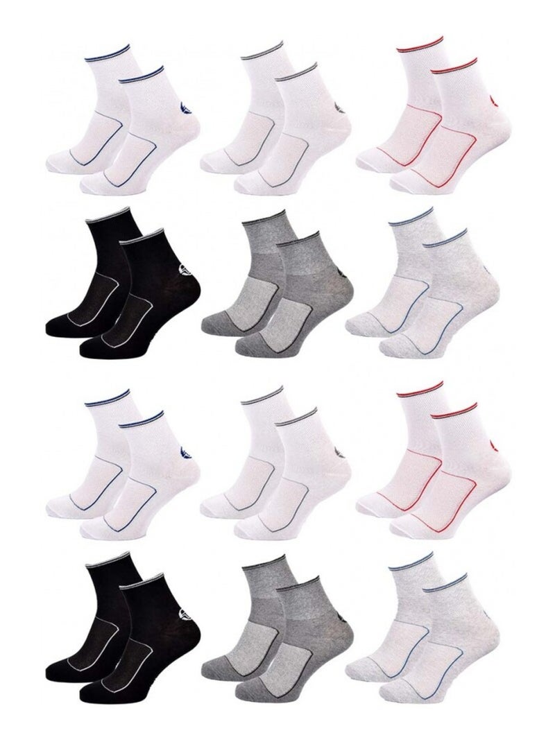 Chaussettes SERGIO TACCHINI QUARTER - Pack de 12 Multicolore - Kiabi