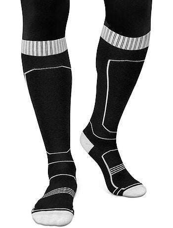 Chaussettes ski laine sports d'hiver homme et femme srx glide b&w