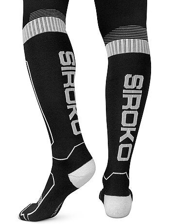 Chaussettes ski laine sports d'hiver homme et femme srx glide b&w