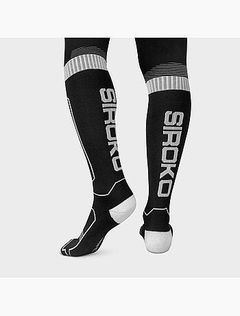 Chaussettes ski laine sports d'hiver homme et femme srx glide b&w