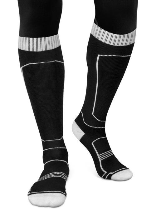 Chaussettes ski laine sports d'hiver homme et femme srx glide b&w - Kiabi