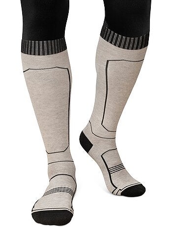 Chaussettes ski laine sports d'hiver homme et femme srx glide sand