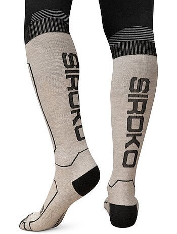 Chaussettes ski laine sports d'hiver homme et femme srx glide sand