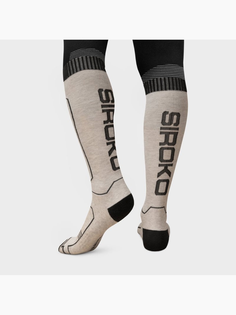 Chaussettes ski laine sports d'hiver homme et femme srx glide sand Beige - Kiabi