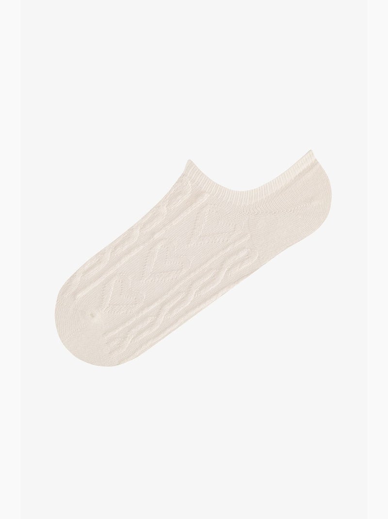 Chaussettes sneaker paire en coton jacquard spiralé penti Gris Rose Blanc - Kiabi