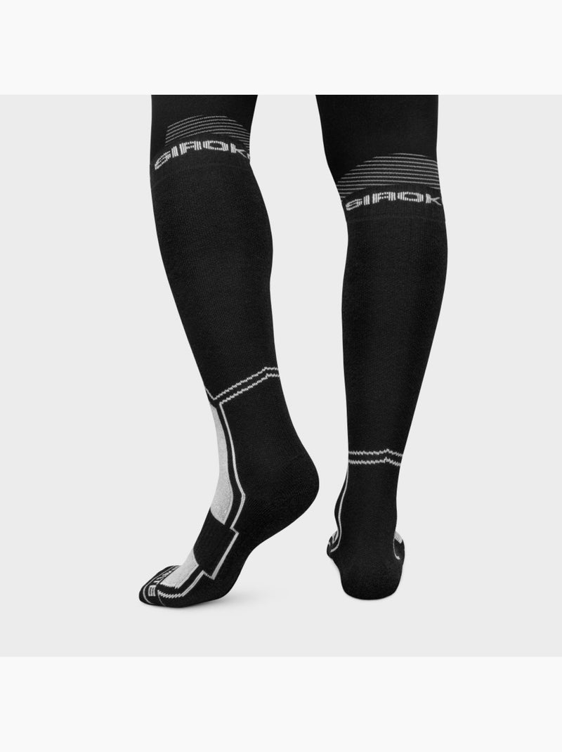 Chaussettes snowboard laine sports d'hiver homme et femme srx fend b&w Noir - Kiabi