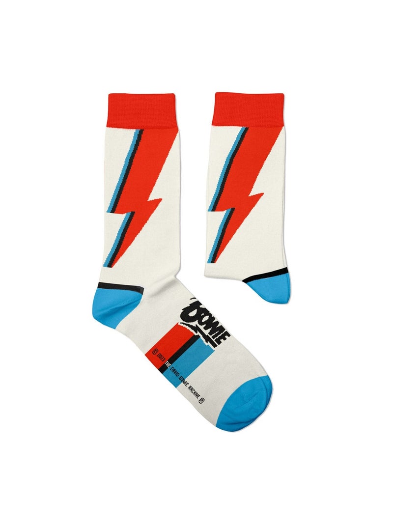 Chaussettes Sock Affairs Aladdin Sane, David Bowie Blanc - Kiabi