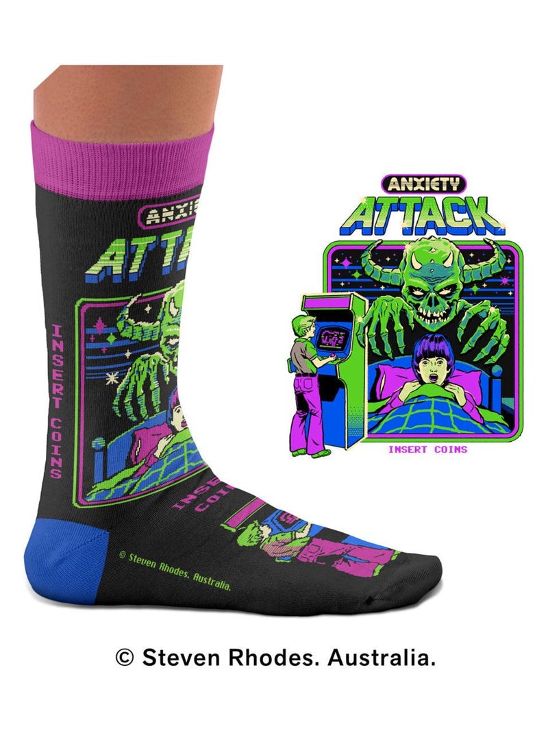 Chaussettes Sock Affairs Anxiety Attack, Steven Rhodes Noir - Kiabi