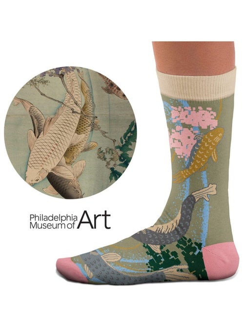 Chaussettes Sock Affairs Carpes Nageant, Tsukioka Yoshitoshi - Kiabi