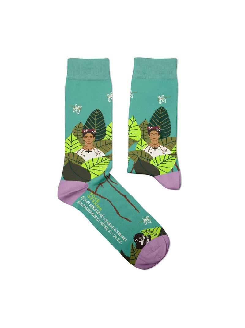 Chaussettes Sock Affairs Frida Kahlo Autoportrait Vert - Kiabi