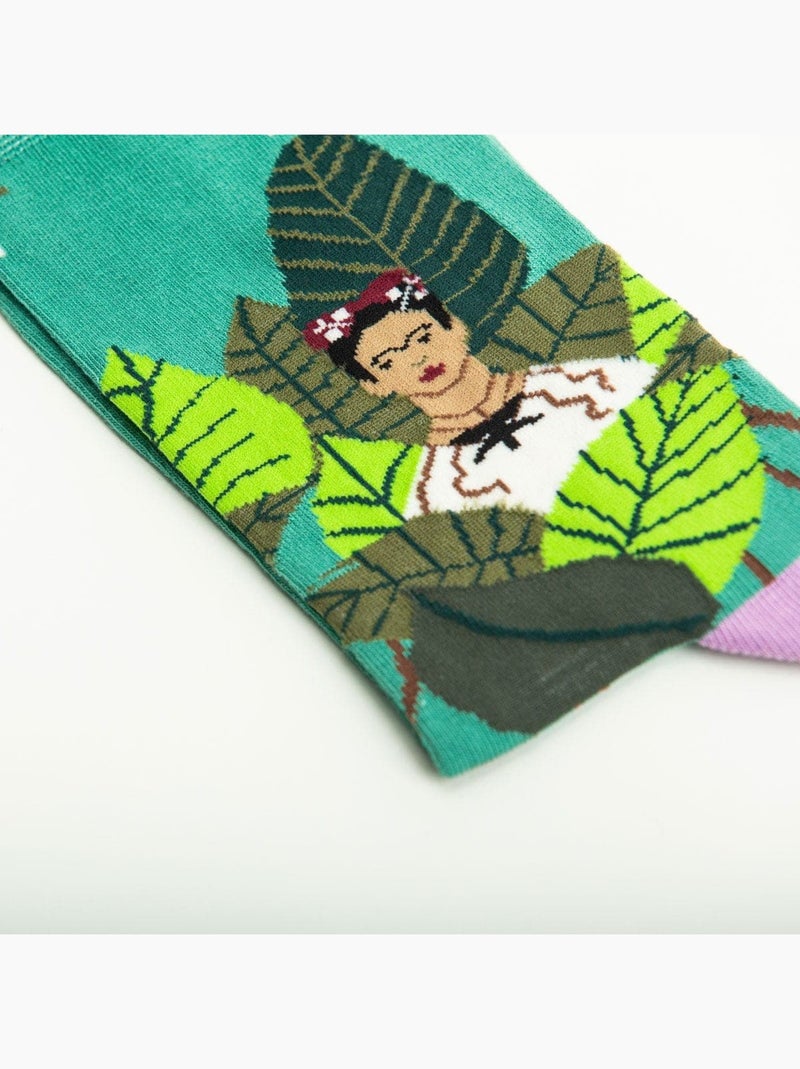 Chaussettes Sock Affairs Frida Kahlo Autoportrait Vert - Kiabi