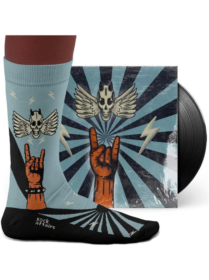 Chaussettes Sock Affairs Heavy Metal Flying Skull Bleu Noir - Kiabi