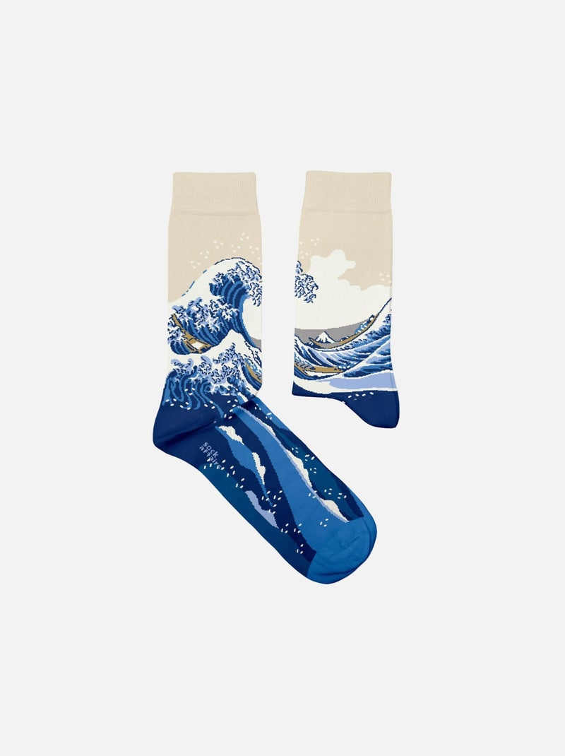 Chaussettes Sock Affairs  La Grande Vague, Hokusai (Redessinées) Bleu - Kiabi