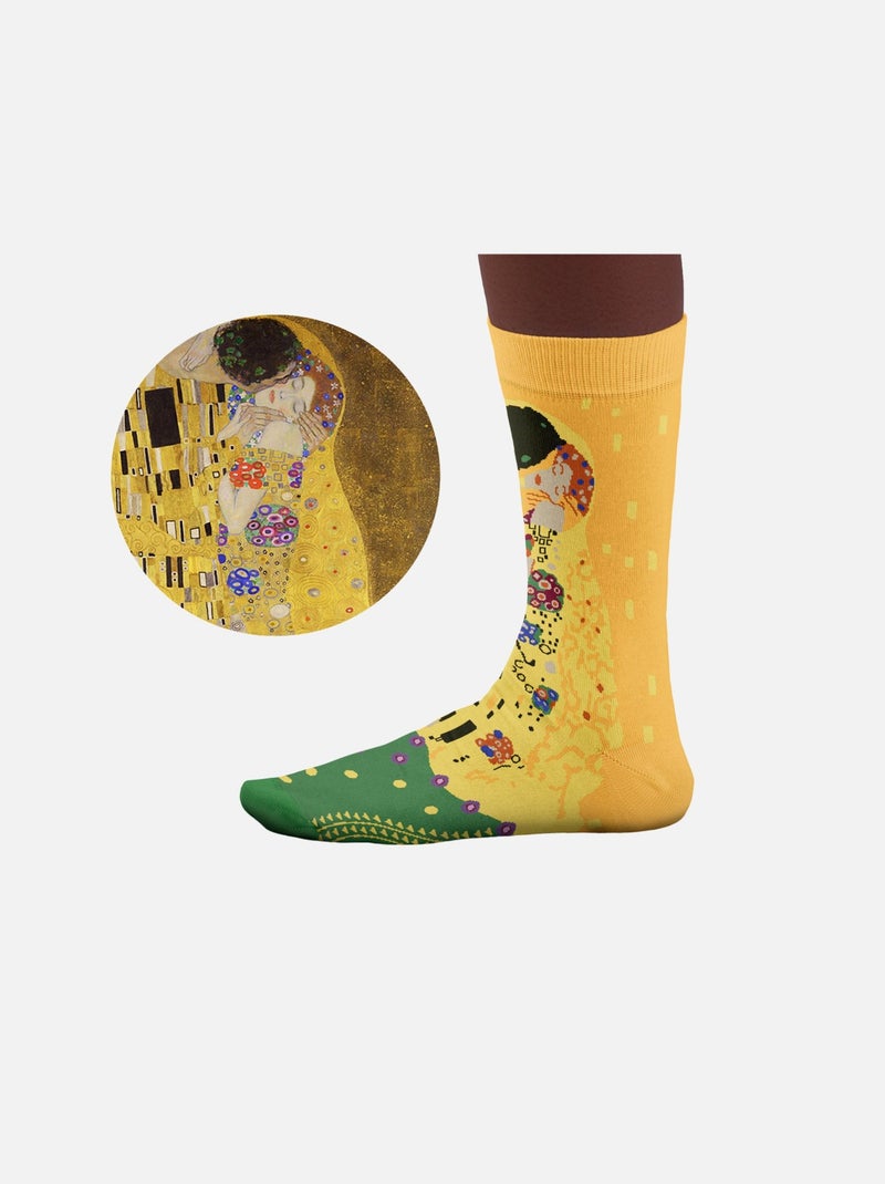 Chaussettes Sock Affairs  Le Baiser, Gustav Klimt (Redessinées) Jaune - Kiabi