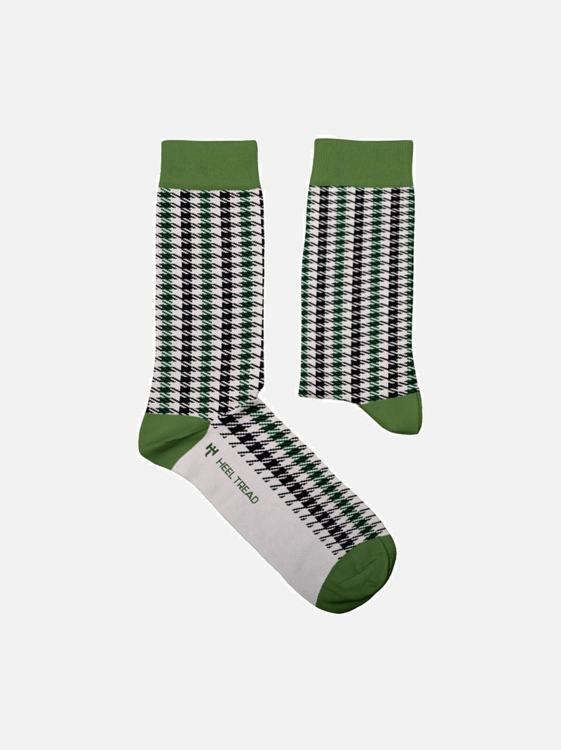 Chaussettes Sock Affairs Pied de Poule Vert (Tissus Porsche) Noir Vert Gris - Kiabi