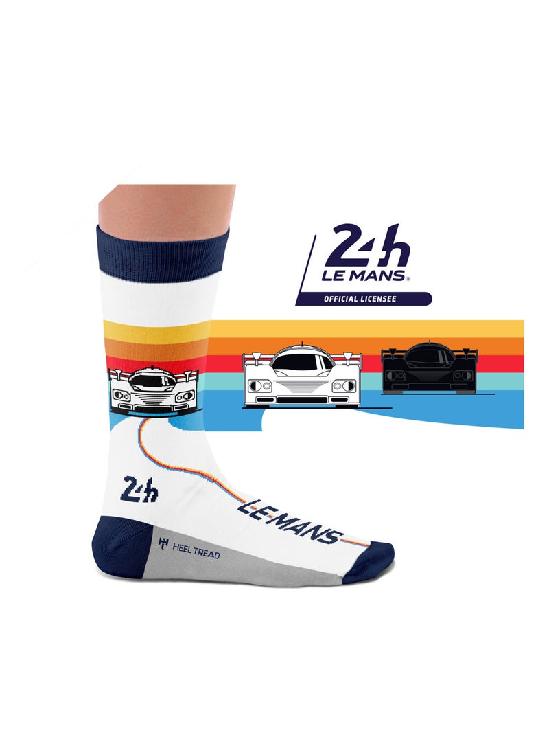 Chaussettes Sock Affairs Retro Racer des 24H du Mans Blanc Multicolore - Kiabi